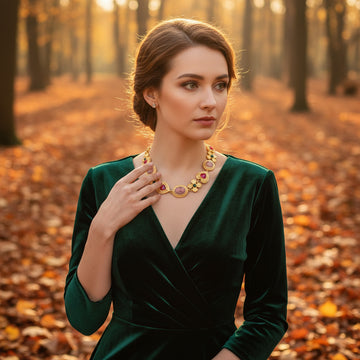 Shimmering Copper Rhinestone Necklace