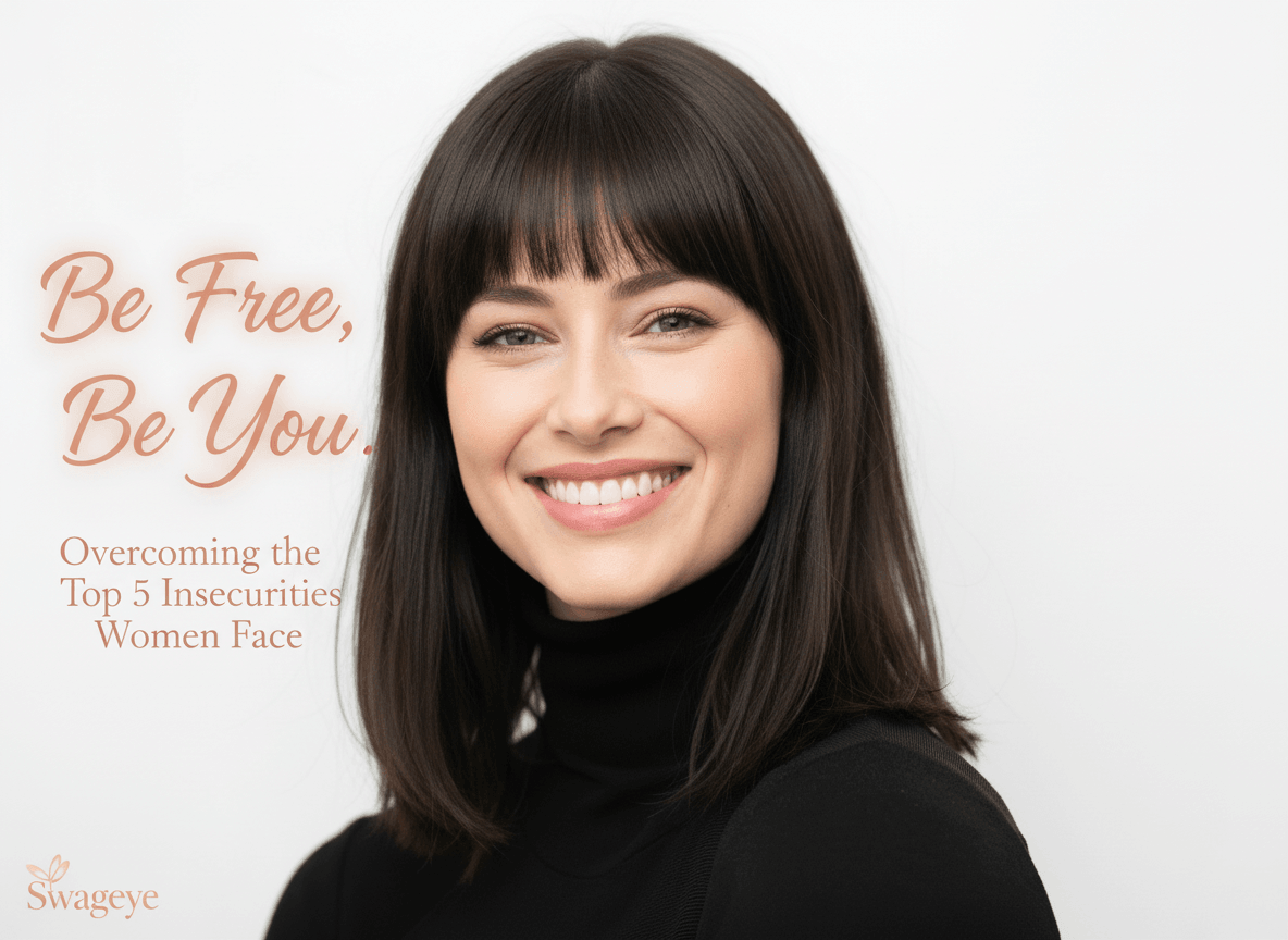 A confident woman smiling, representing the theme of Womens Insecurities in an empowerment article.