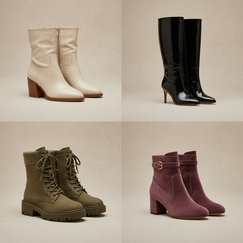 women's boots and booties showcasing stylish ankle booties, classic knee-high boots, combat boots, and chic booties.