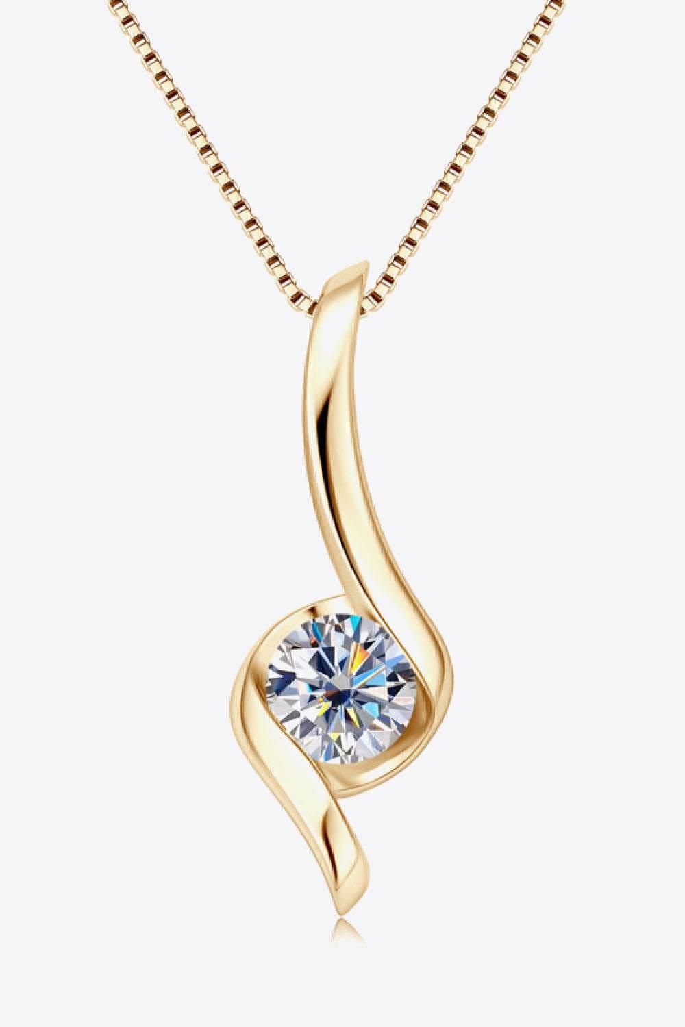 1 Carat Moissanite 925 Sterling Silver Necklace - Swageye