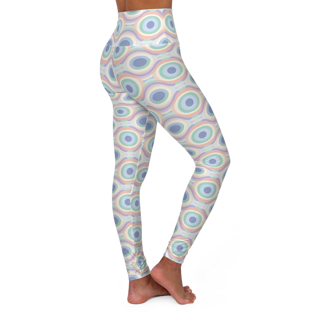 Pastel Pulse Leggings showcasing a stylish pattern, perfect for workouts or yoga sessions, emphasizing comfort and movement.