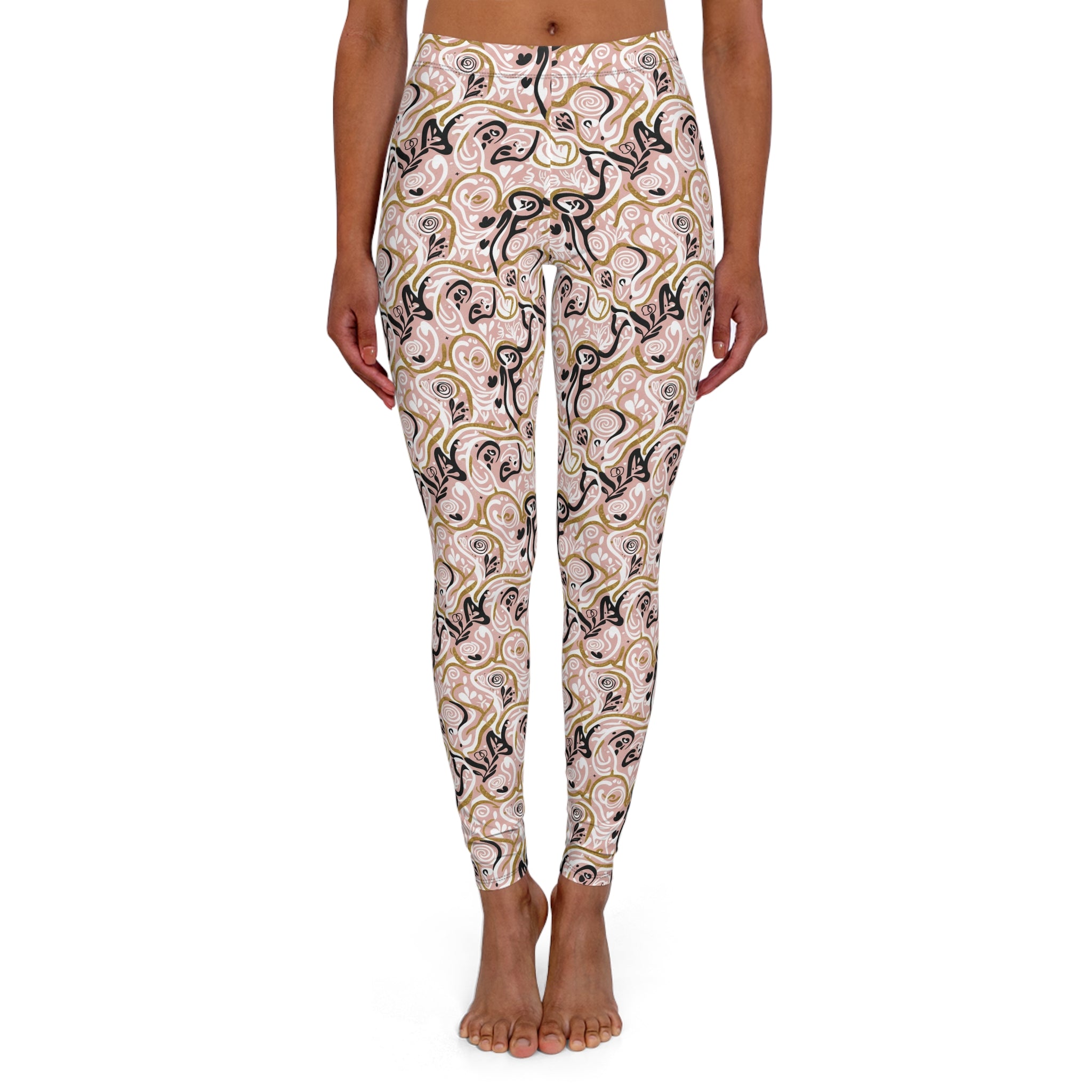 Celestial Blush Leggings — Women's Casual Spandex Leggings with Swageye Signature Print - January