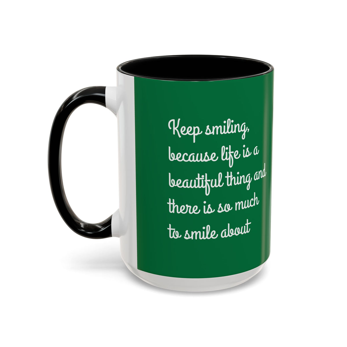 Swageye "Keep Smiling: Quote Accent Coffee Mug (11, 15oz)