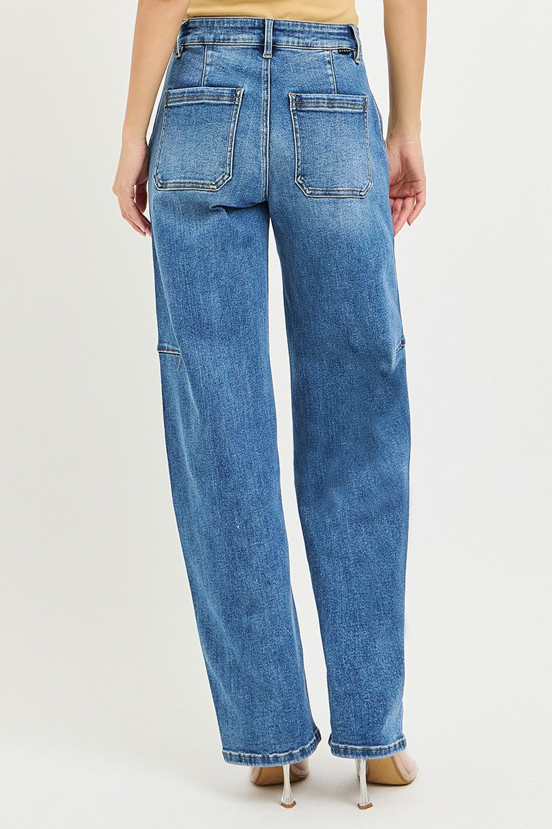 Back view of Blue Slouchy Baggy Jeans showcasing the relaxed fit and stylish design.