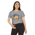 1776 Women's Clothing— 'America 250' Rosie-Inspired Patriotic Crop Top on a model, showcasing vintage style and casual vibe.