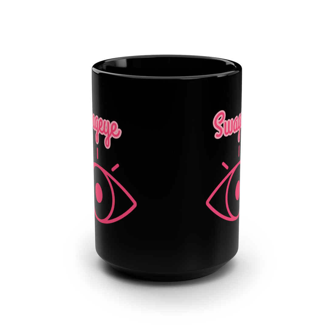 Swageye Black Mug Swageye Coffee Cup with Hot Pink Logo - 15 oz