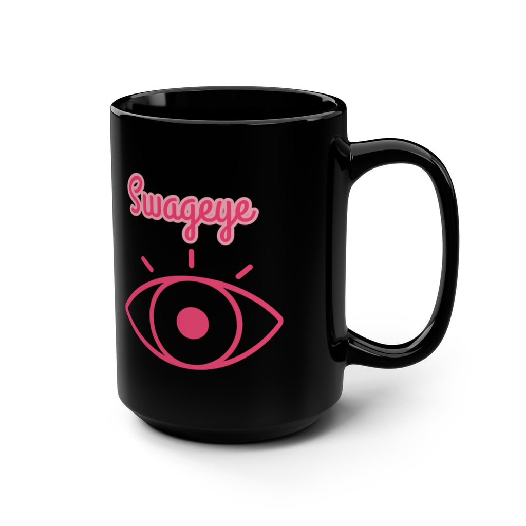 Swageye Black Mug Swageye Coffee Cup with Hot Pink Logo - 15 oz