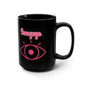 Swageye Black Mug Swageye Coffee Cup with Hot Pink Logo - 15 oz