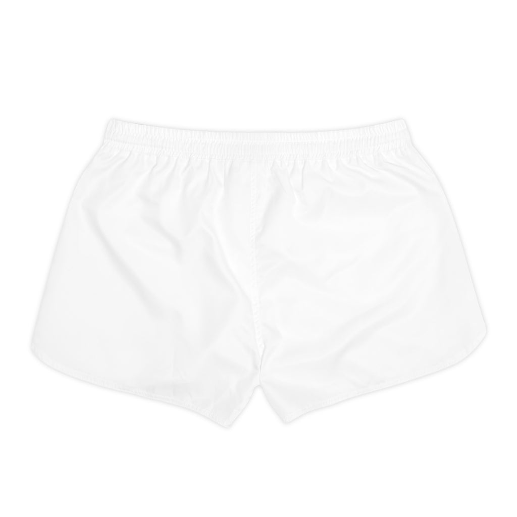 Back view of Patriotic 250 USA Anniversary Women's Casual Shorts in white with an elastic waistband.