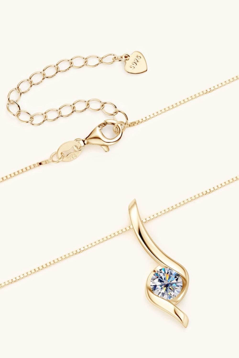 1 Carat Moissanite 925 Sterling Silver Necklace - Swageye
