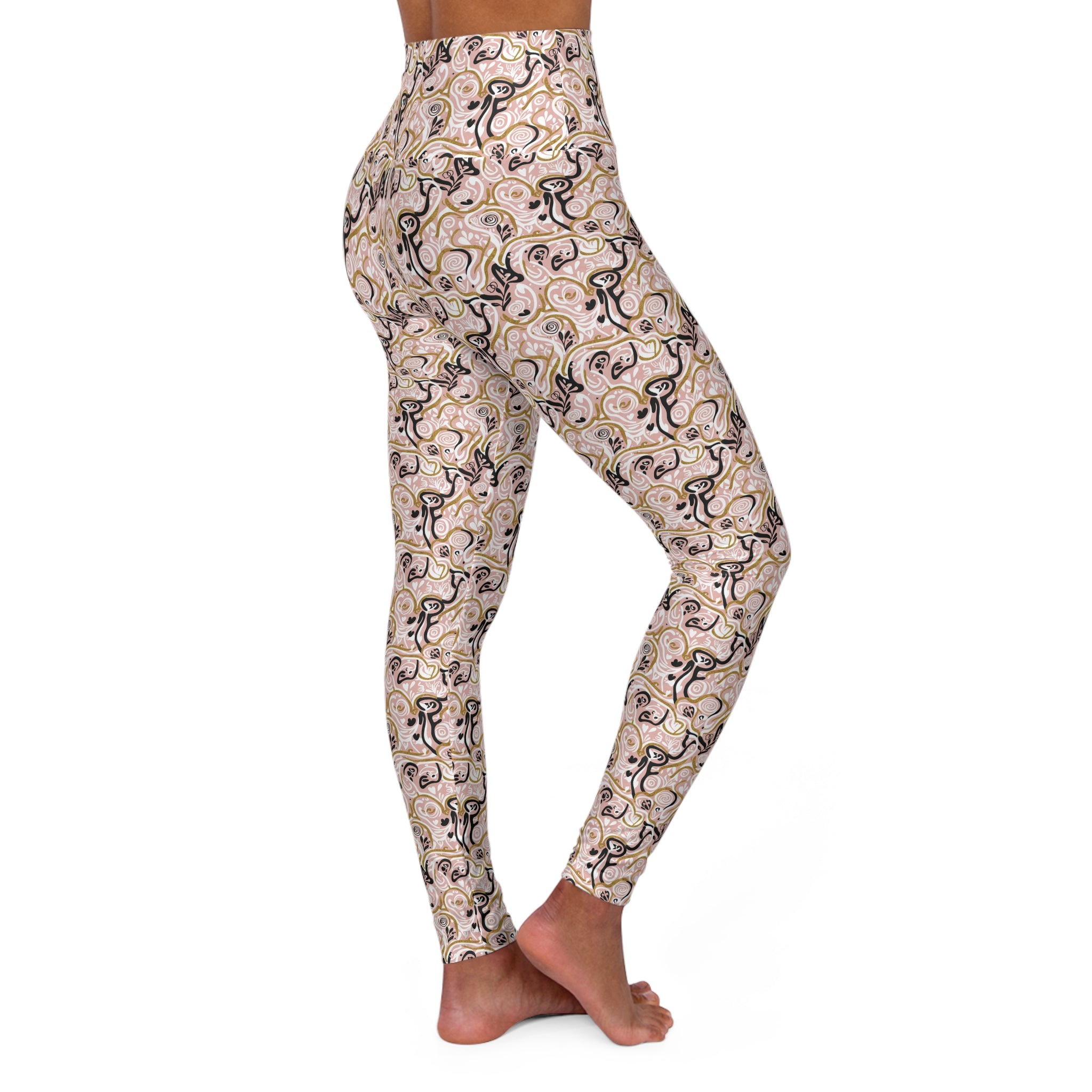 Swageye Celestial Blush High-Waist Marble Print Yoga Leggings