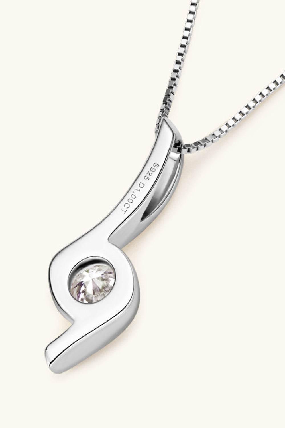 1 Carat Moissanite 925 Sterling Silver Necklace - Swageye