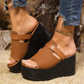 Open Toe Wedge Shoes - Stylish and comfortable footwear with a unique wedge design, perfect for summer wear.