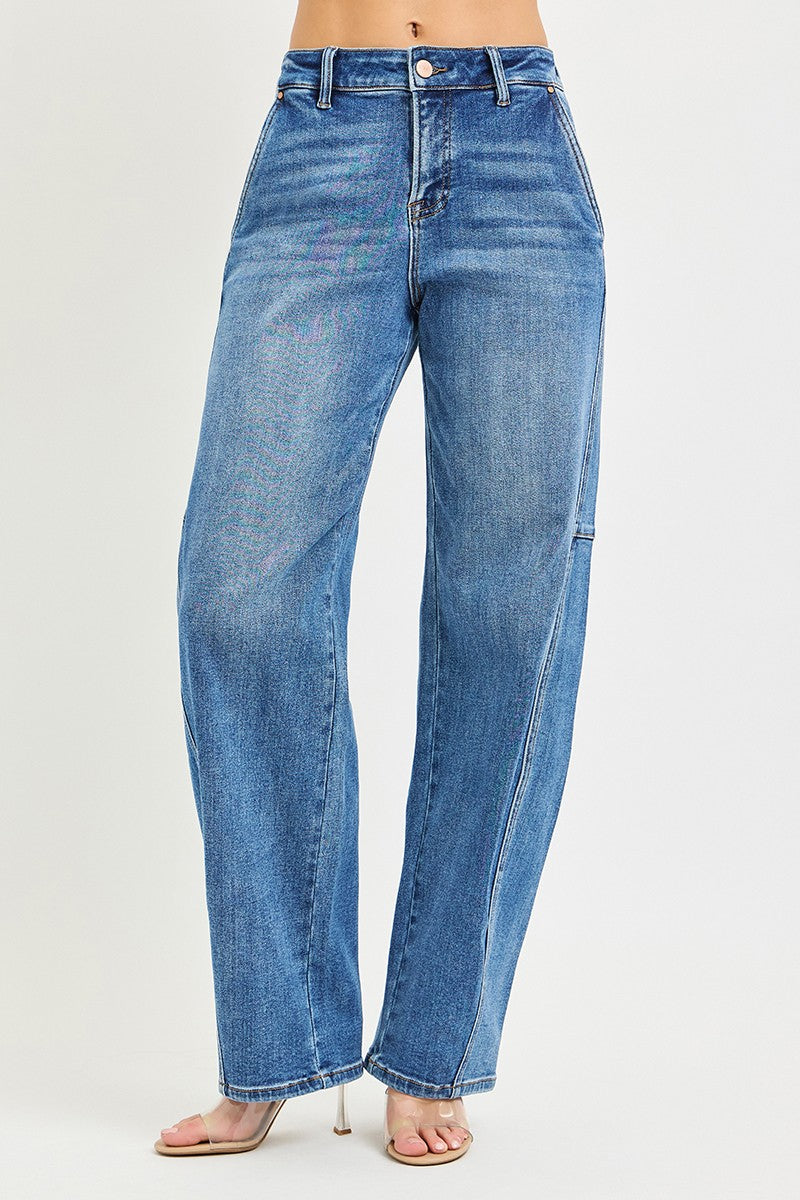 Blue Slouchy Baggy Jeans featuring a trendy slouchy fit and relaxed silhouette for casual styling.