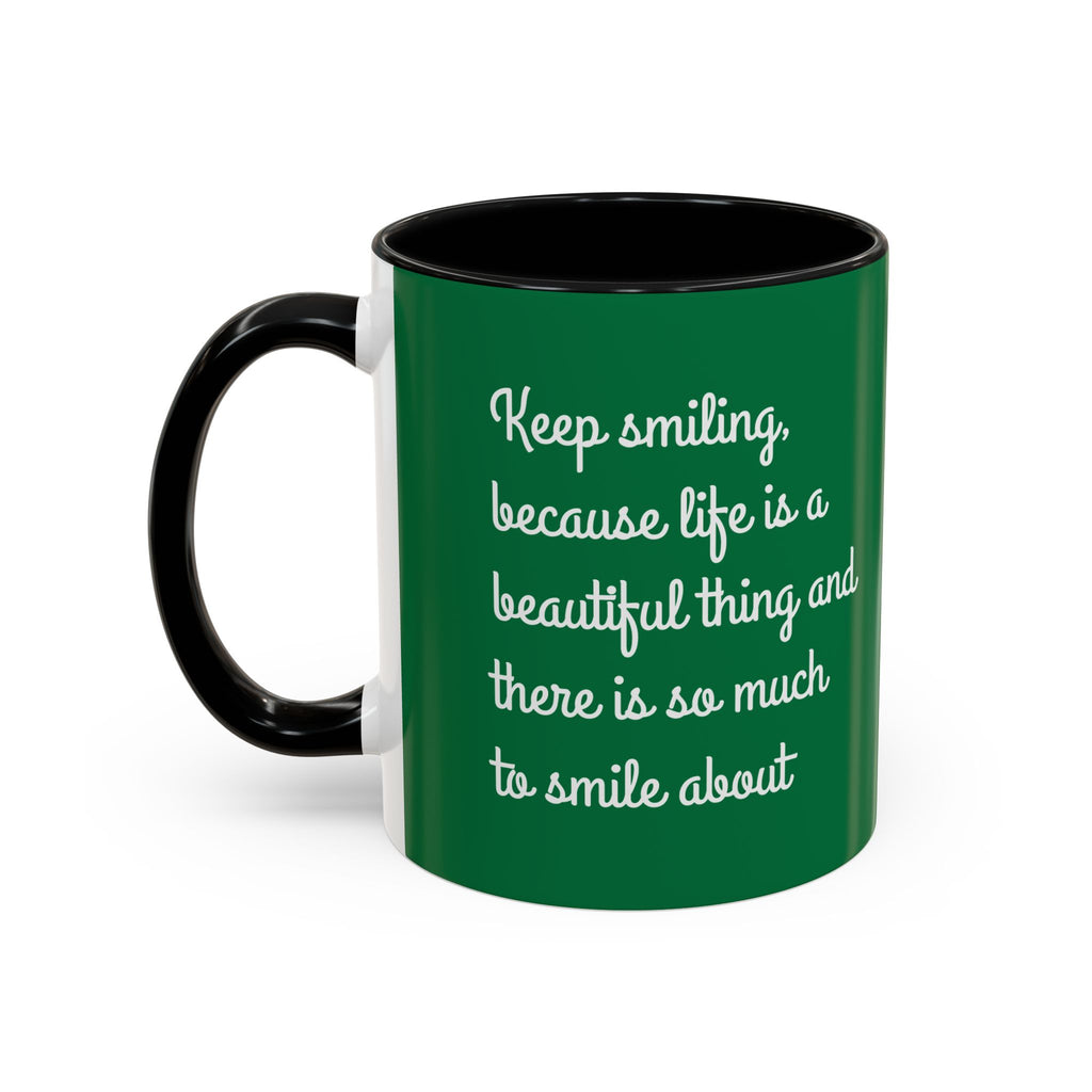 Swageye "Keep Smiling: Quote Accent Coffee Mug (11, 15oz)