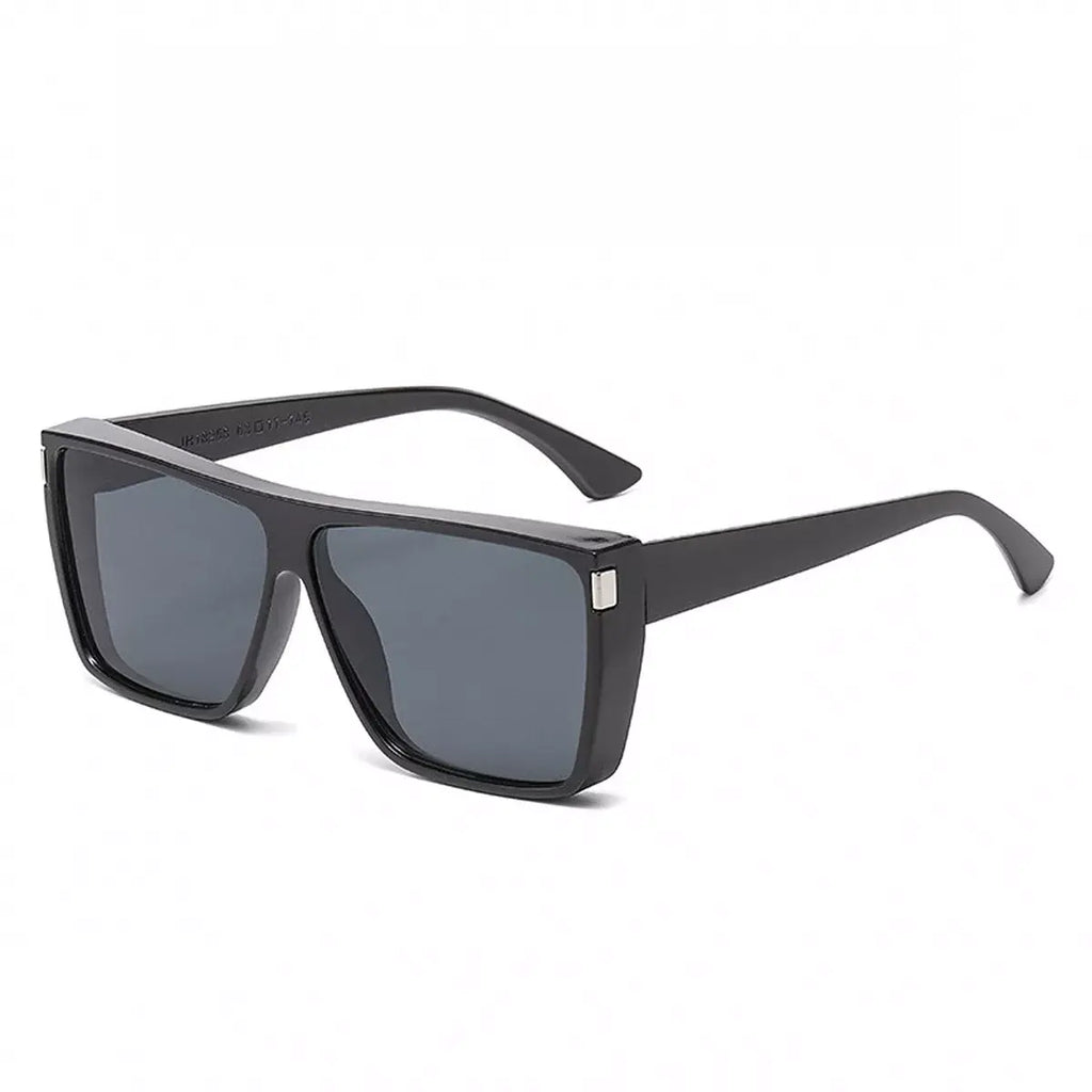 Oversized square sunglasses with a modern design and UV protection for stylish sun safety.