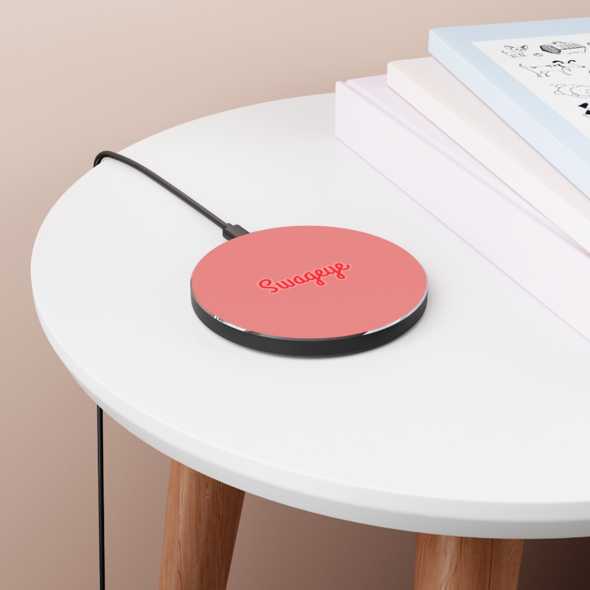 Swageye Chic Wireless Charger - Modern Swageye Design, Tech Gift, Desk Accessory, Home Gadget, College Essentials