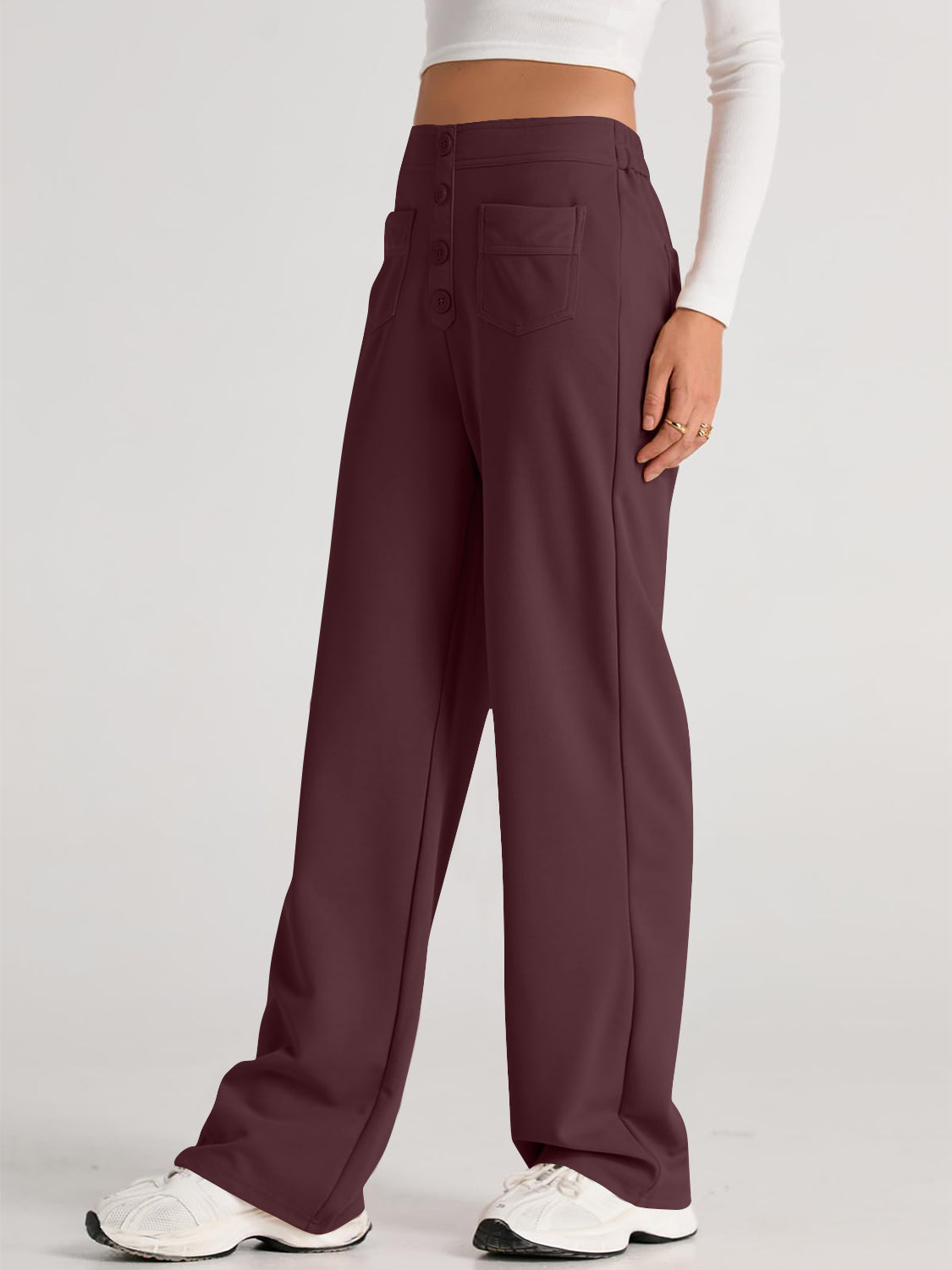 High Waist Wide Leg Pants – Women’s Flowy Trousers with Pockets