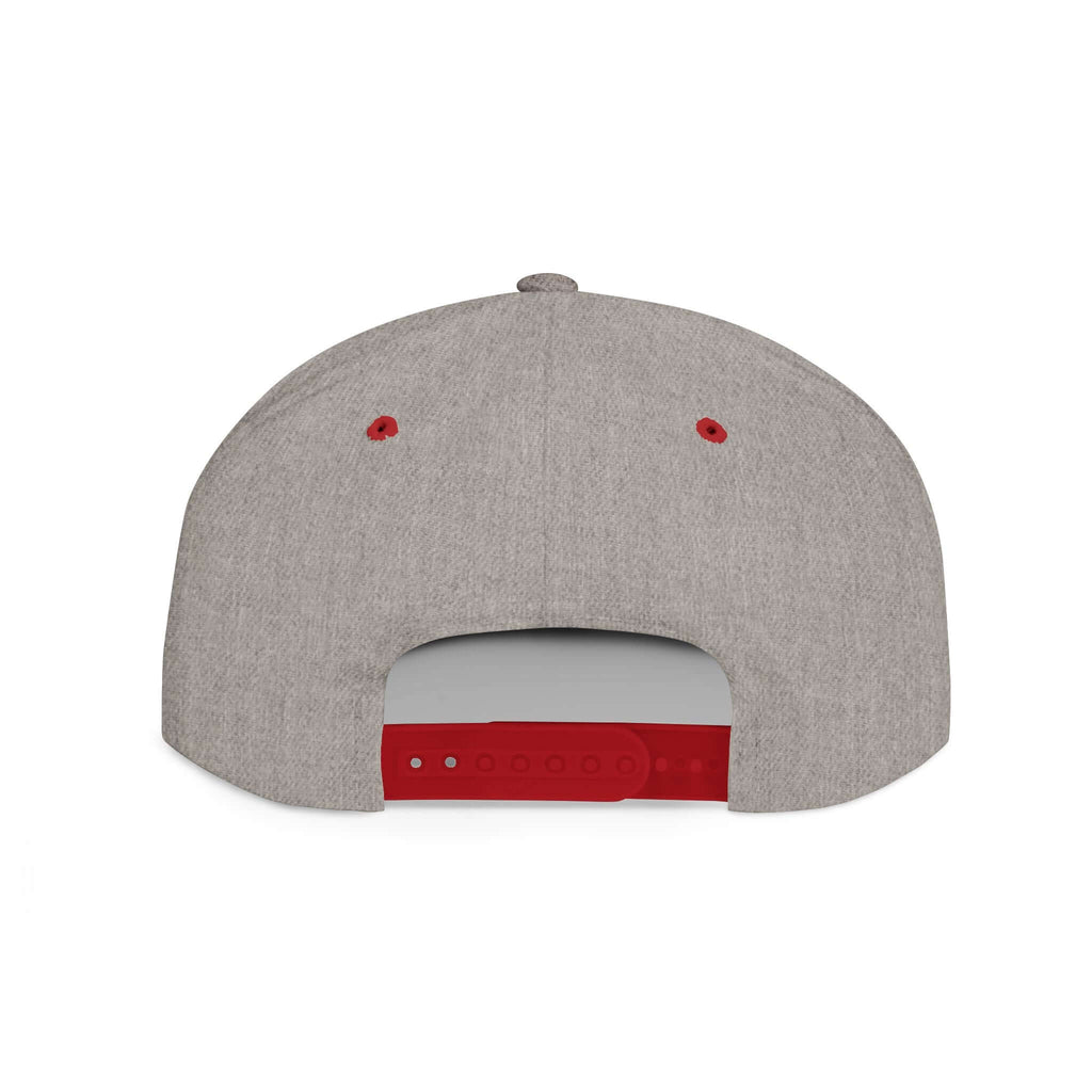Back view of the America 250th Anniversary Hat showing snapback closure and heather gray fabric.