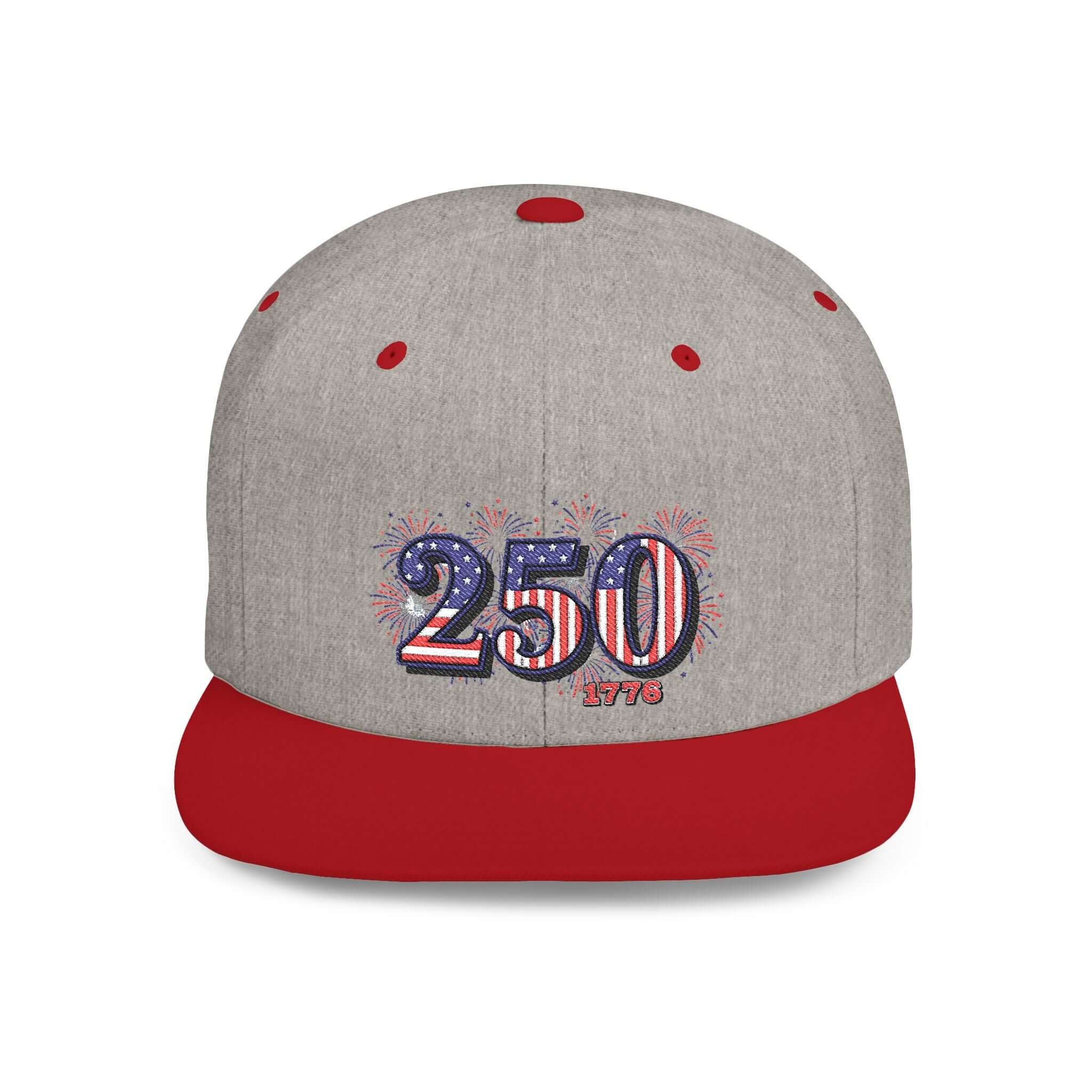 America 250th Anniversary Hat with fireworks design and red bill, celebrating 250 years of American spirit.