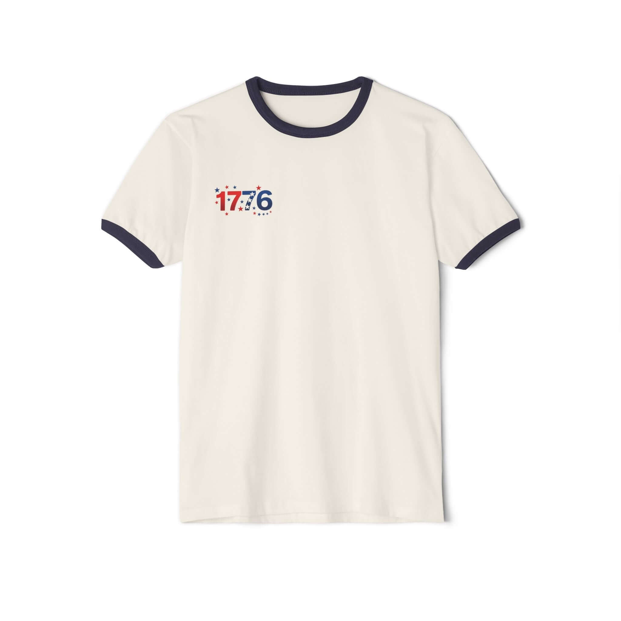 America 250th Anniversary T-Shirt with retro design and contrasting collar.