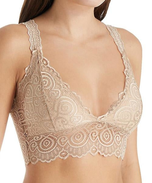 Lace V-Neck Bralette – Sheer Floral Lingerie Top for All-Day Comfort