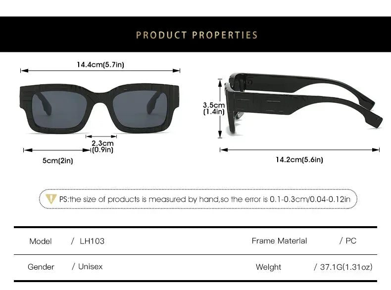 Luxury Brand Designer Square Sunglasses