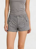 Casual Pocketed Shorts in gray color, featuring functional pockets and comfortable fit for everyday wear.