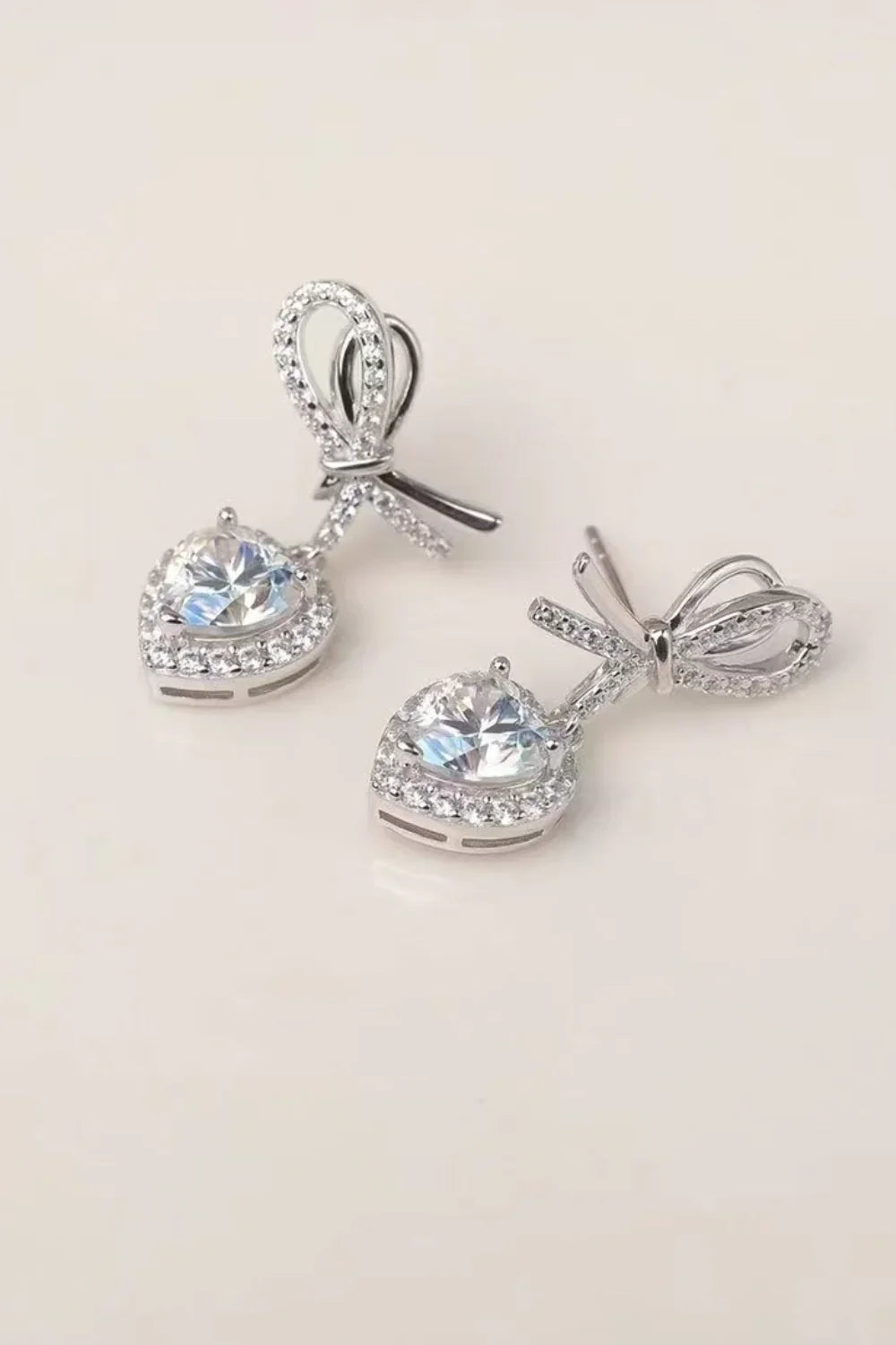 2 Carat Moissanite 925 Sterling Silver Heart Earrings