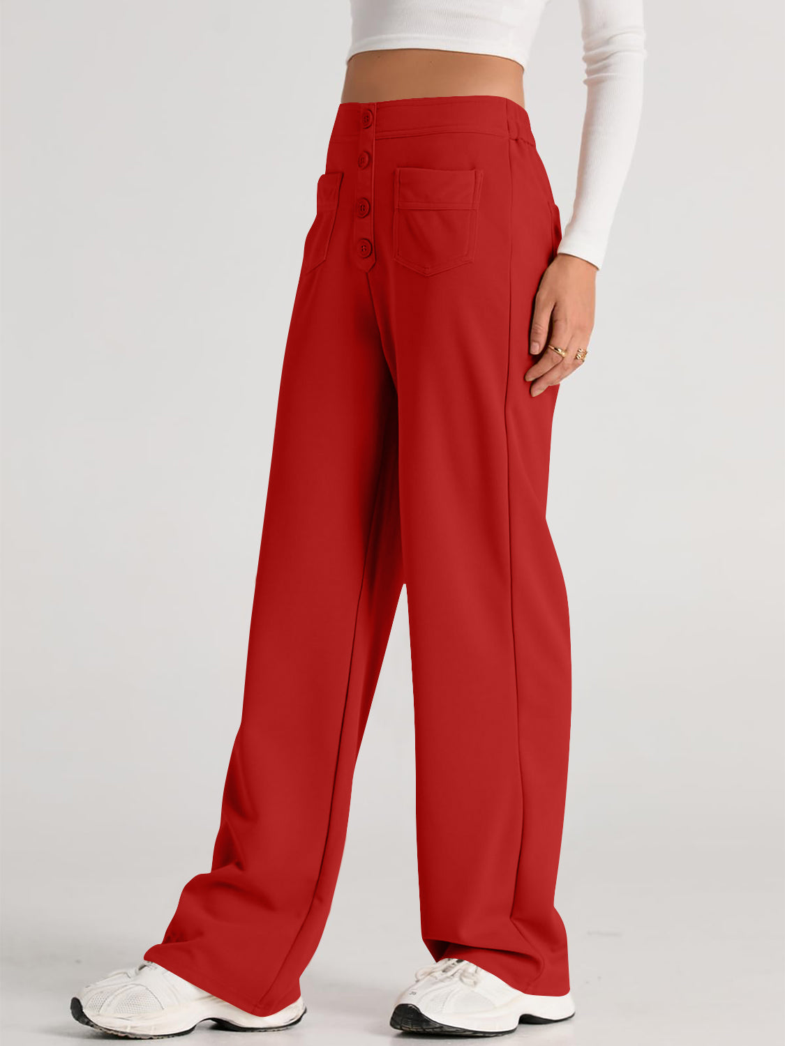 High Waist Wide Leg Pants – Women’s Flowy Trousers with Pockets