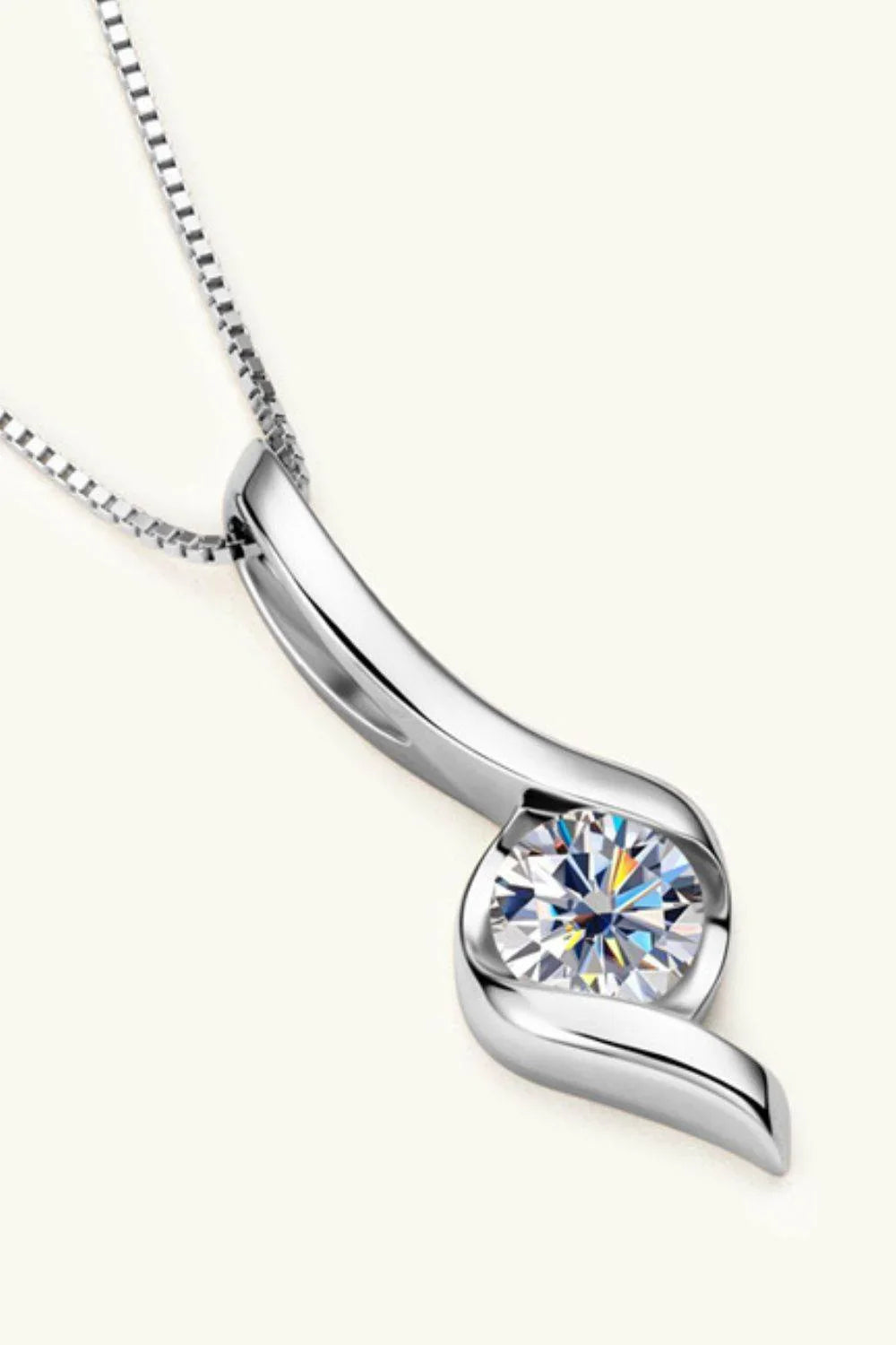 1 Carat Moissanite 925 Sterling Silver Necklace - Swageye