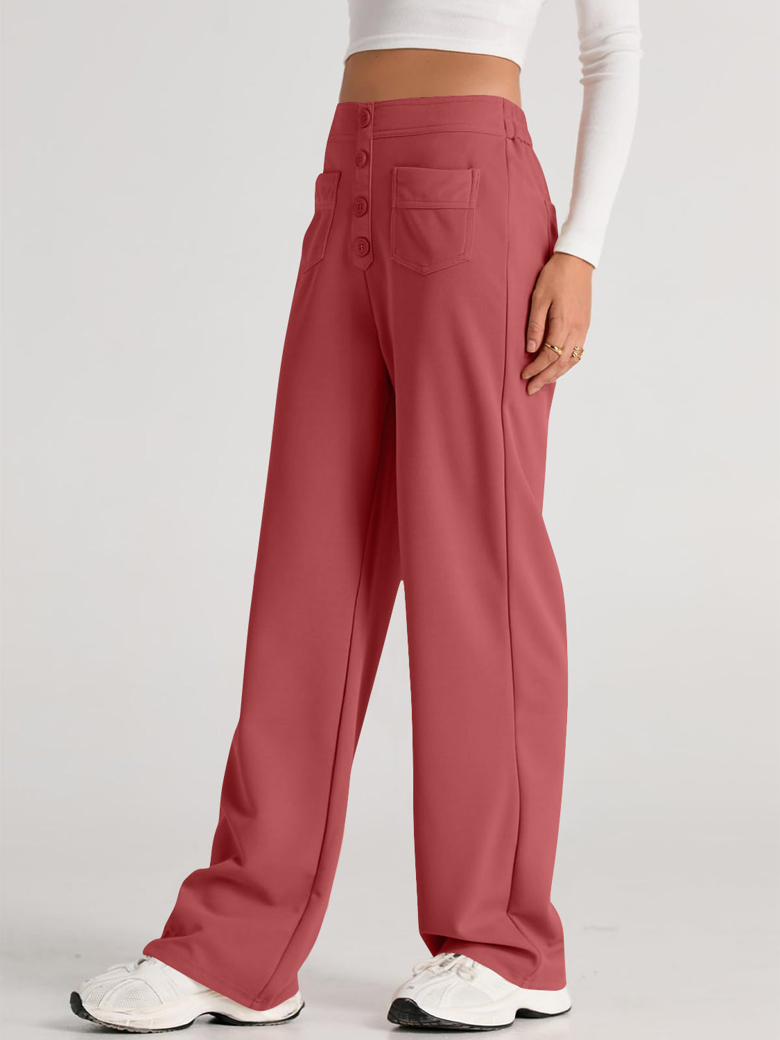 High Waist Wide Leg Pants – Women’s Flowy Trousers with Pockets