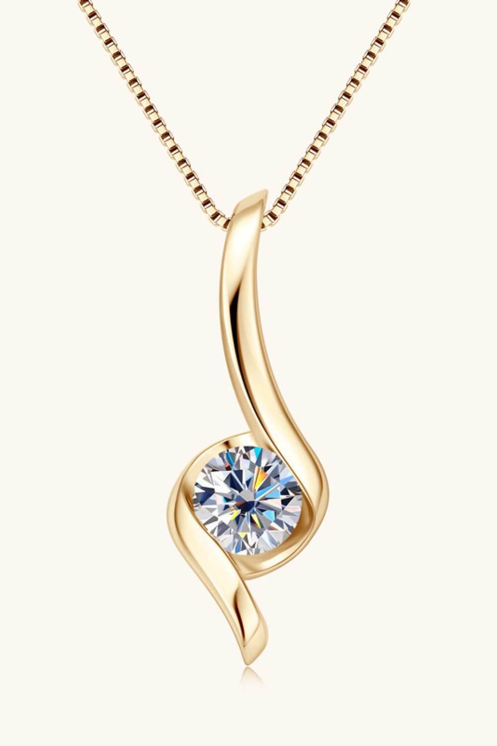 1 Carat Moissanite 925 Sterling Silver Necklace - Swageye