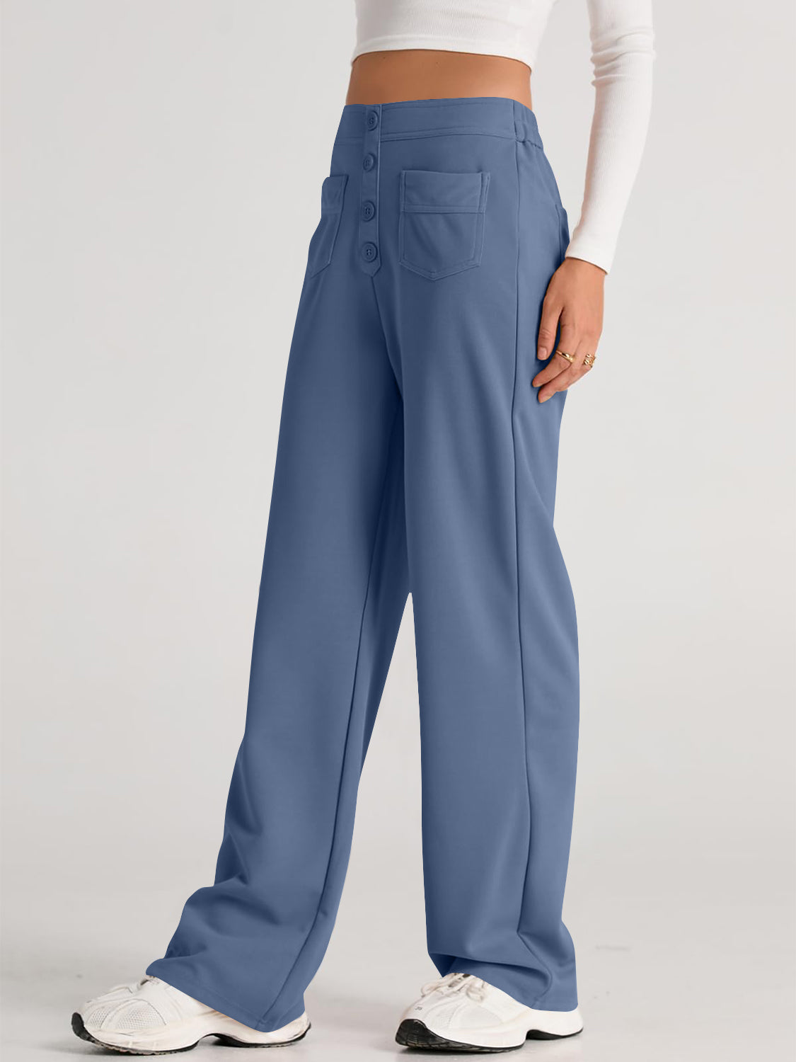 High Waist Wide Leg Pants – Women’s Flowy Trousers with Pockets