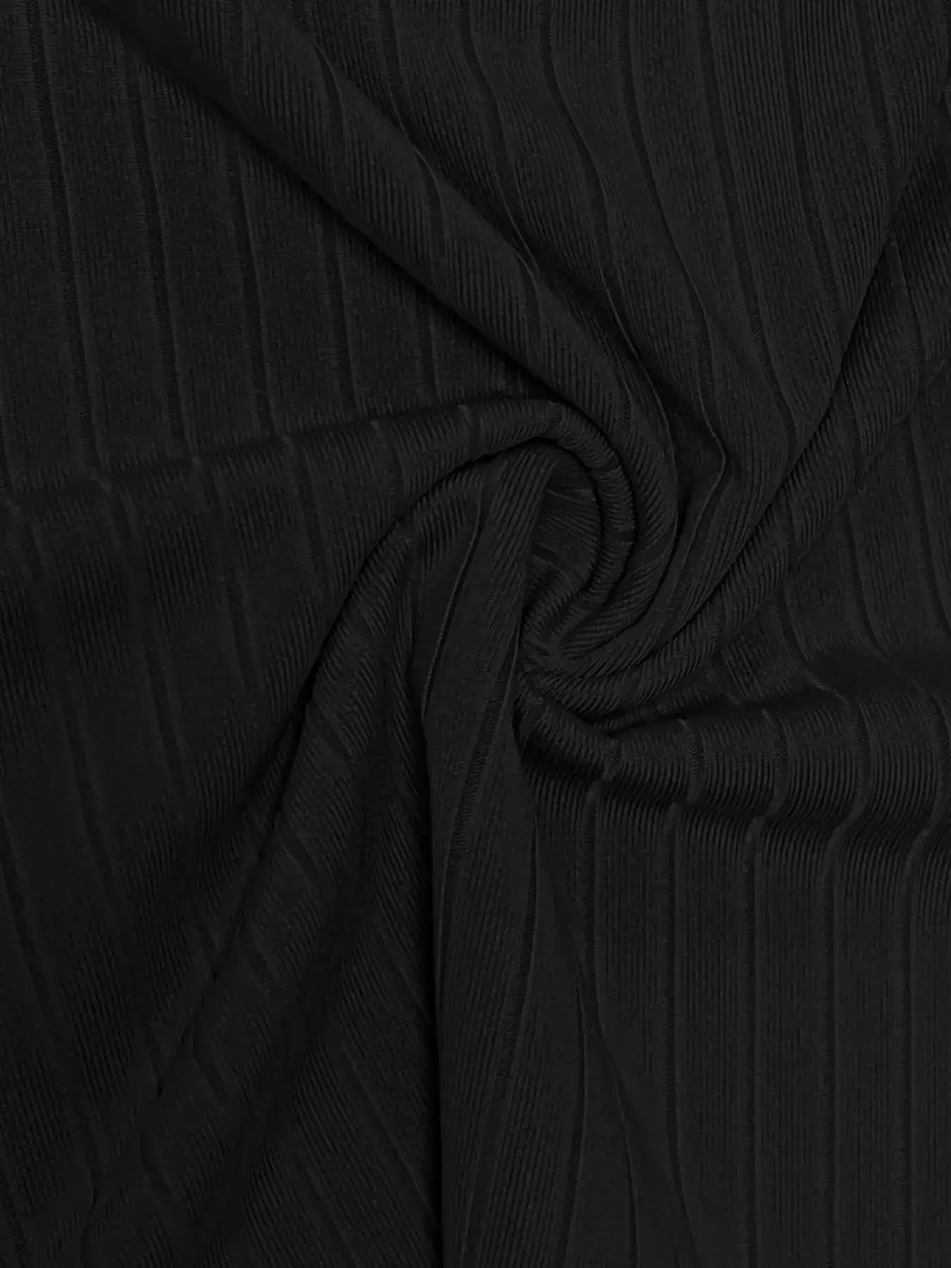 close-up of black ribbed fabric texture for pearl detail scoop neck tank